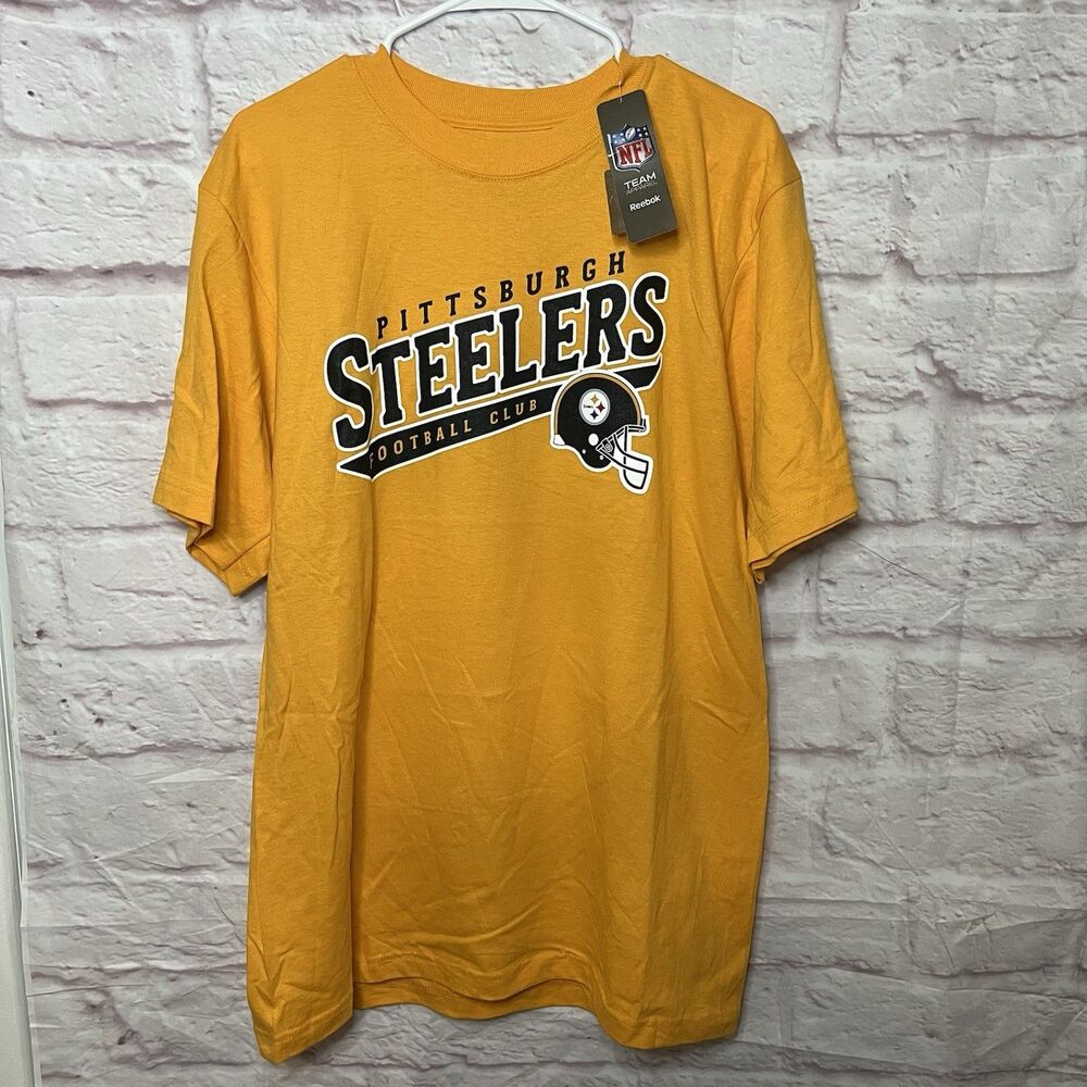 Reebok NFL Pittsburgh Steelers Men’s Large L Yellow T-Shirt NWT